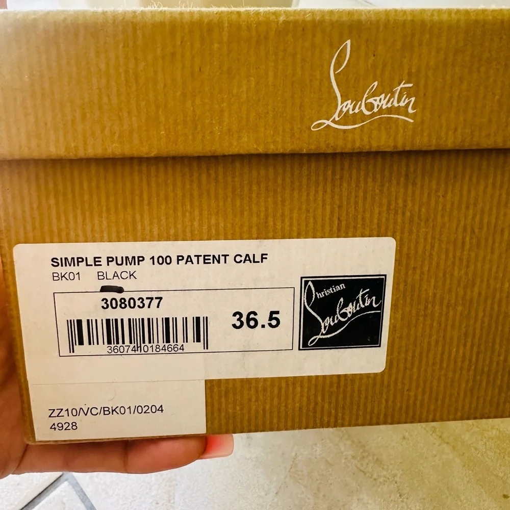 Christian Louboutin Simple Pump 100 Patent Calf Black size 36.5  US size 6 - Picture 3 of 16